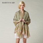 2016 Maisun New Style Shawl Brand Tartan Design Silk Scarf 180x110cm Big Size Hijab Fashion Silk Scarves For Women