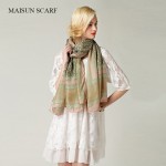 2016 Maisun New Style Shawl Brand Tartan Design Silk Scarf 180x110cm Big Size Hijab Fashion Silk Scarves For Women