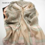 2016 Maisun New Style Shawl Brand Tartan Design Silk Scarf 180x110cm Big Size Hijab Fashion Silk Scarves For Women