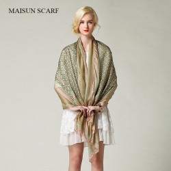 2016 Maisun New Style Shawl Brand Tartan Design Silk Scarf 180x110cm Big Size Hijab Fashion Silk Scarves For Women