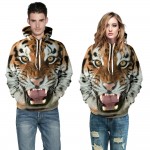 2016 Men Casual Sweatshirt Hoodie 3D Print Animal Hoodies Pullovers Cotton Tiger Lion Hoodie Sweatshirts Fashion Couple Clothing