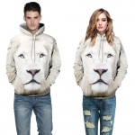 2016 Men Casual Sweatshirt Hoodie 3D Print Animal Hoodies Pullovers Cotton Tiger Lion Hoodie Sweatshirts Fashion Couple Clothing