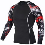 2016 Mens MMA Fitness T Shirts Fashion 3D Teen Wolf Long Sleeve Palace Compression Shirt Bodybuilding Crossfit Brand Clothing