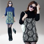 2016 Middle-aged Autumn And Winter Loose Plus Size Mother Dress Sweater Dress Women Long Bottoming Knitwear Dresses J201