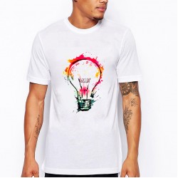2016 New Arrival Fashion Bulb 3D Printed Men T Shirts O-Neck Tops Tees  male half-short-sleeved  trend of big yards  summer