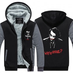 2016 New Arrival Thicken Fleece Jacket Batman The Dark Knight Joker Why So Serious Men's Apparel zipper Tops Plus size