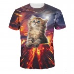 2016 New Arrive T-shirt Casual t shirt Men's tshirt Tops Fashion Tee Shirts Lightning Super Cat Summer Style