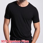 2016 New Bamboo Fiber Anti-sweat smell T-shirt Summer Breathable High quality Men Solid O-Neck Loose Short Sleeve Casual Clothes