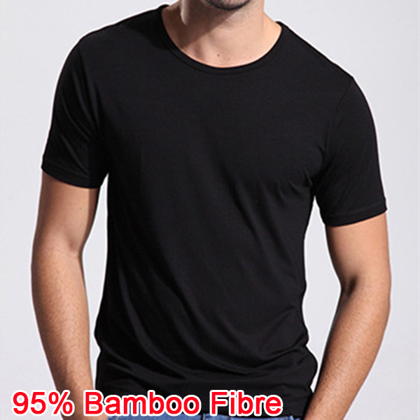 2016 New Bamboo Fiber Anti-sweat smell T-shirt Summer Breathable High quality Men Solid O-Neck Loose Short Sleeve Casual Clothes