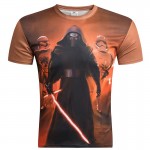 2016 New Camisetas Hombre Novelty Star Wars Men T-Shirts Tshirts 3D Print Tops O-Neck Short Sleeve Male Funny Tees Size M - 4 xl