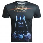 2016 New Camisetas Hombre Novelty Star Wars Men T-Shirts Tshirts 3D Print Tops O-Neck Short Sleeve Male Funny Tees Size M - 4 xl