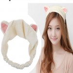 2016 New Design Korea Plush Rabbit Ear Headband Women Cat Ear Scrunchy Width Bath Kawayi Hair Band  Girls Hair Accessories