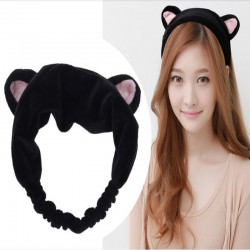 2016 New Design Korea Plush Rabbit Ear Headband Women Cat Ear Scrunchy Width Bath Kawayi Hair Band  Girls Hair Accessories