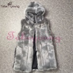 2016 New Elegant Faux Fur Gilet Vest Coat Autumn Winter Warm Hooded Overcoat Parkas Femininas S-3XL Plus Size Outwear Waistcoat