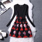 2016 New Fashion Autumn Winter Print Dress Women Brand Long Sleeve Ladies Casual Dresses Woman Hot Sell Vestido de festa