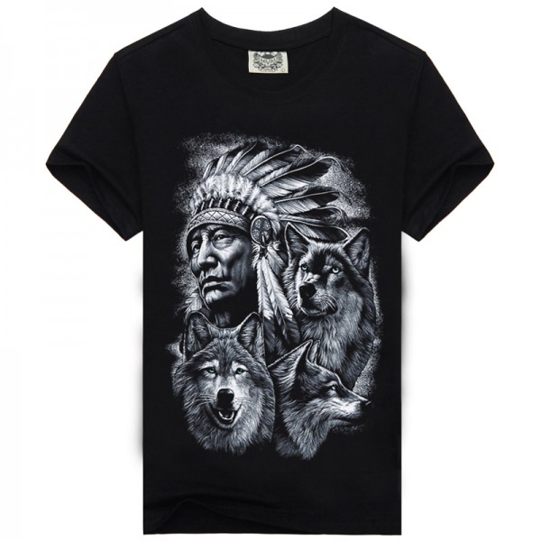 2016 New Fashion Brand Clothing 3D Indians Print T shirts O neck Short Sleeves Boy Cotton Men t-Shirt Casual Man Tees Mens Tops