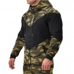 2016 New Fashion Hooded Sweatshirts autumn and Men's hoodie military camouflage stitching casual coat