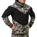 2016 New Fashion Hooded Sweatshirts autumn and Men's hoodie military camouflage stitching casual coat