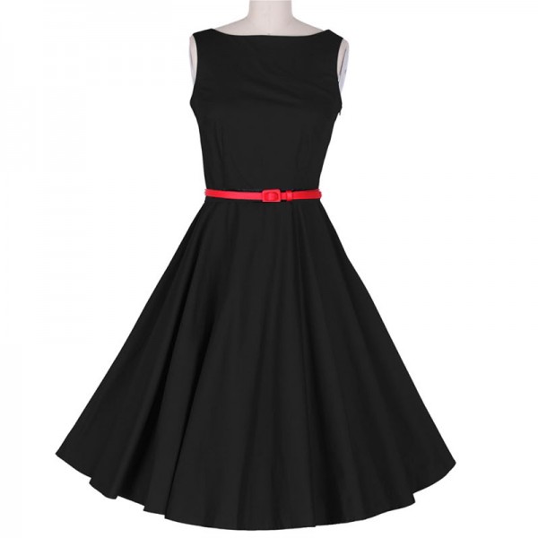 2016 New Pin Up Vestidos S-3XL Plus Size Women Summer Retro Elegant Party Robe Rockabilly 50s Black Vintage Dresses