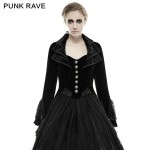 2016 New Punk Rave Fashion Black gothic jacket Rock cosplay Kera Steampunk women Coat y65