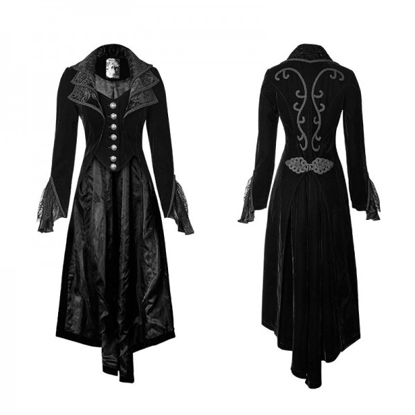 2016 New Punk Rave Fashion Black gothic jacket Rock cosplay Kera Steampunk women Coat y65