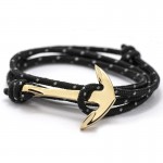 2016 New Silver Alloy Anchor Bracelet Multilayer  Leather Risers Bracelet for Women&Men Friendship Bracelets High Quality