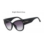 2016 New Tom Fashion Brand Designer Cat Eye Women Sunglasses Female Gradient Points Sun Glasses Big Oculos feminino de sol TF