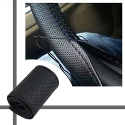 2016 New Universal braid on the steering wheel Sew Microfiber car steering wheel cover to cover the entire single connector 38cm