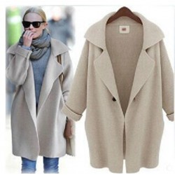 2016 New Womens Winter Jackets And Coats Plus Size Turn Down Collor Coat Shawl Collar Cardigan Coat Female Warm Parka