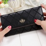 2016 New fashion women wallet brand Long design women wallets pu leather lattice high quality  female purse clutch bag 8 colors