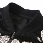 2016 New winter sweatshirt men hip hop zipper bronzing printing short black jacket coat Zipper Jacket Mens baseball uniform