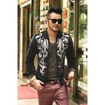 2016 New winter sweatshirt men hip hop zipper bronzing printing short black jacket coat Zipper Jacket Mens baseball uniform