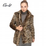 2016 Plus Size Luxurious Coats Women Faux Fur Warm Jacket Coat Leopard Fashion Faux Leather Coat Outwear Faux Open Stitch 731