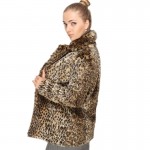 2016 Plus Size Luxurious Coats Women Faux Fur Warm Jacket Coat Leopard Fashion Faux Leather Coat Outwear Faux Open Stitch 731