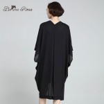 2016 Plus Size Trench Coat Casual Black Sun Protection Transparent Trench Coat for Women without Vest(BelineRosa HS0069)
