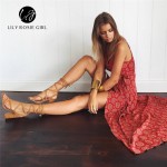 2016 Summer Beach Style Sexy Boho Maxi Long Women Dress Red Print V Neck Bows Side Split Hollow Out Off Shoulder Vestidos