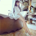 2016 Summer Women Dress Long Sleeve Waist Elastic Chiffon Brief Casual Dress For Women Casual T Shirt Dresses LQ18