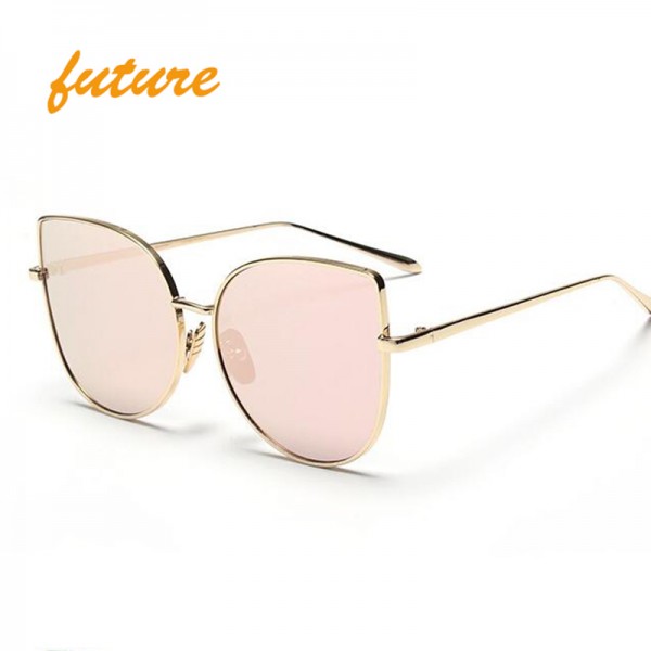 2016 Sunglasses Women Unique Classic Cat Eye Brand Designer Fashion Matal Frame Steam Punk Vintage Sun Glasses occhiali da sole 