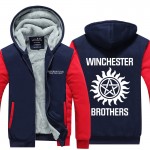 2016 TV series Supernatural Hoodies men Winter Winchester Bros Fashion Zipper Thicken Fleece Jacket