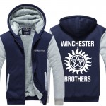 2016 TV series Supernatural Hoodies men Winter Winchester Bros Fashion Zipper Thicken Fleece Jacket