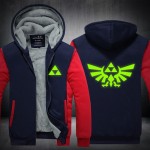 2016 The Legend of Zelda Hoodie Thicken Fleece Coat Game Luminous Mens Zipper Hoodie Game Sweatshirts