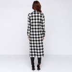 2016 Windbreaker Women Trench Coat Punk style Long Plaid Shirt Slim Fashion Trench Coat Casual Maxi Coats Female casaco NC-726