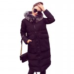 2016 Winter Coat Women's Ultra Long Down Jacket Women White Duck Down Parka with Fur Hooded