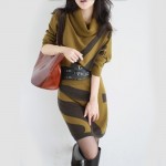 2016 Winter Dress Women's vestidos Sweater Batwing Sleeve Slim Hip Dress Long Design Sweater woman dress