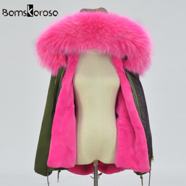 2016 Winter Jacket Women Coat Warm Detachable Lining Big Raccoon Fur Collar Hooded Army Green Brand Design Parka Outwear