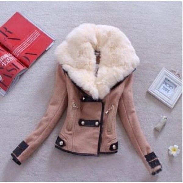 2016 Winter Slim Women Jacket Fur Collar Fashion Jackets AWC0051