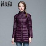 2016 Winter Women Long Down Jackets Fashion Ultra Light White Duck Down Coat stand Down Parkas For Women XXXL Plus Size