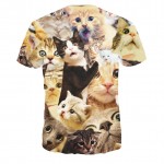 2016 Women Men T Shirt Funny Cats Animal 3D Print T-shirt New Brand Harajuku Homme Fashion Men's Tee Shirt