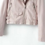 2016 Women New faux leather jacket motorcycle leather jacket Lady coat PU jacket black pink blue 3 color winter coat