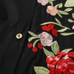 2016 autumn dress Women's embroidery black shirt dress